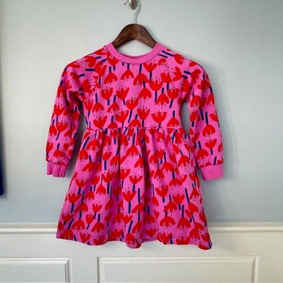 Hanna Andersson French Terry Sunset Tulip Print Knit Spring Dress 130cm 8 - Picture 2 of 7